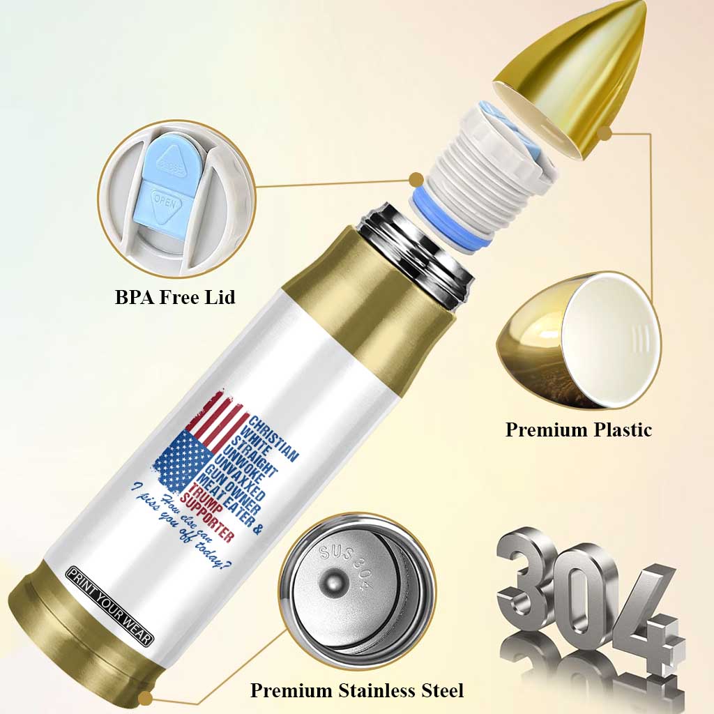 Trump Supporter Bullet Tumbler Christian White Straight Gun Owner Meat Eater TS09 Print Your Wear