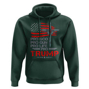 Trump Supporter Hoodie Pro God Pro Gun Pro Life Pro Trump TS09 Dark Forest Green Print Your Wear