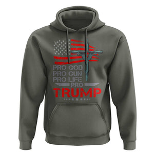 Trump Supporter Hoodie Pro God Pro Gun Pro Life Pro Trump TS09 Military Green Print Your Wear