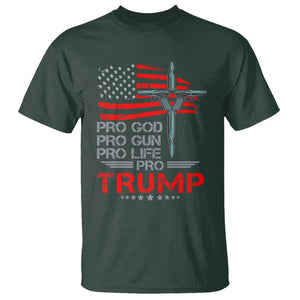 Trump Supporter T Shirt Pro God Pro Gun Pro Life Pro Trump TS09 Dark Forest Green Print Your Wear