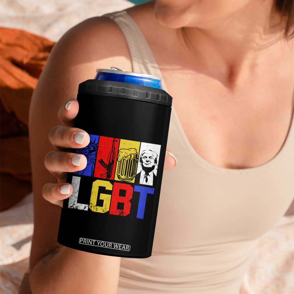 Funny Trump Supporter 4 in 1 Can Cooler Tumbler Liberty Guns Beer Trump TS09 Print Your Wear