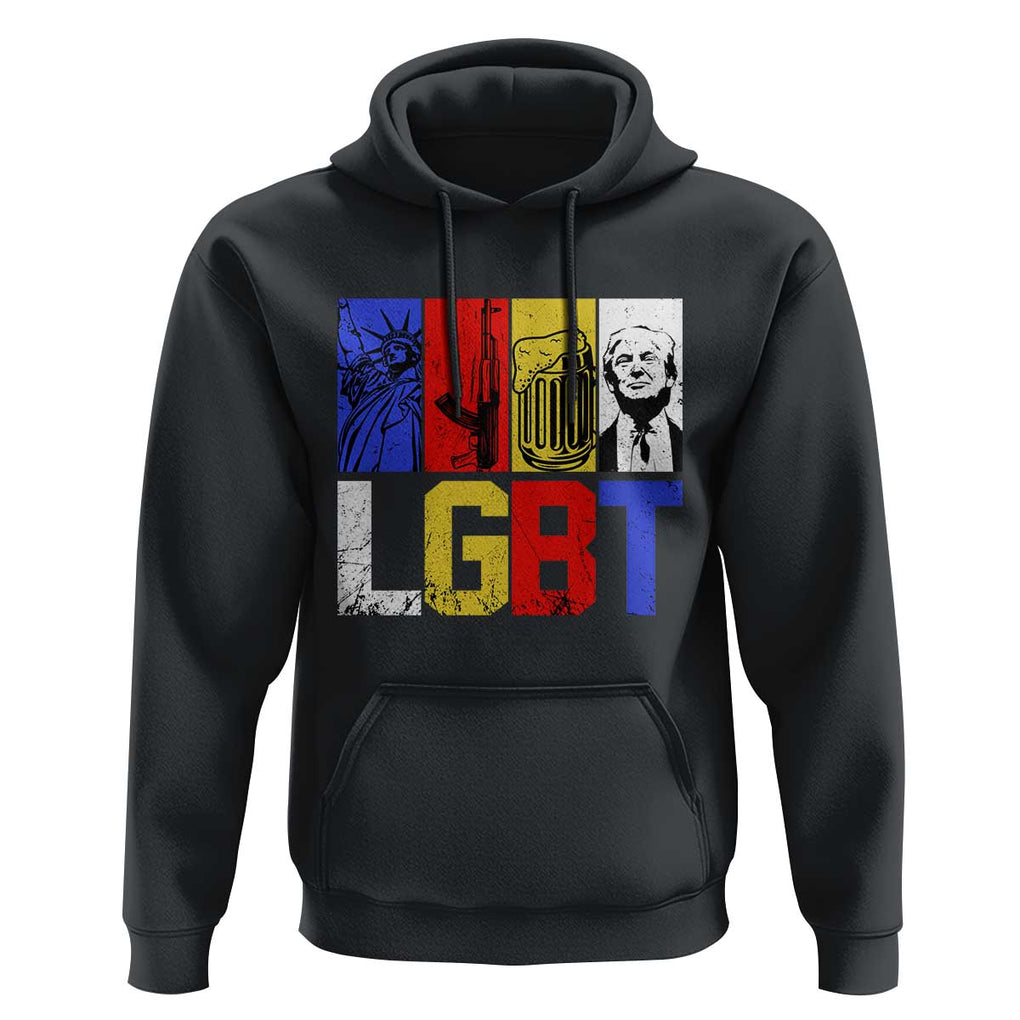 Funny Trump Supporter Hoodie Liberty Guns Beer Trump TS09 Black Print Your Wear