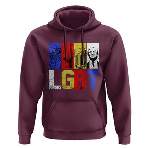 Funny Trump Supporter Hoodie Liberty Guns Beer Trump TS09 Maroon Print Your Wear