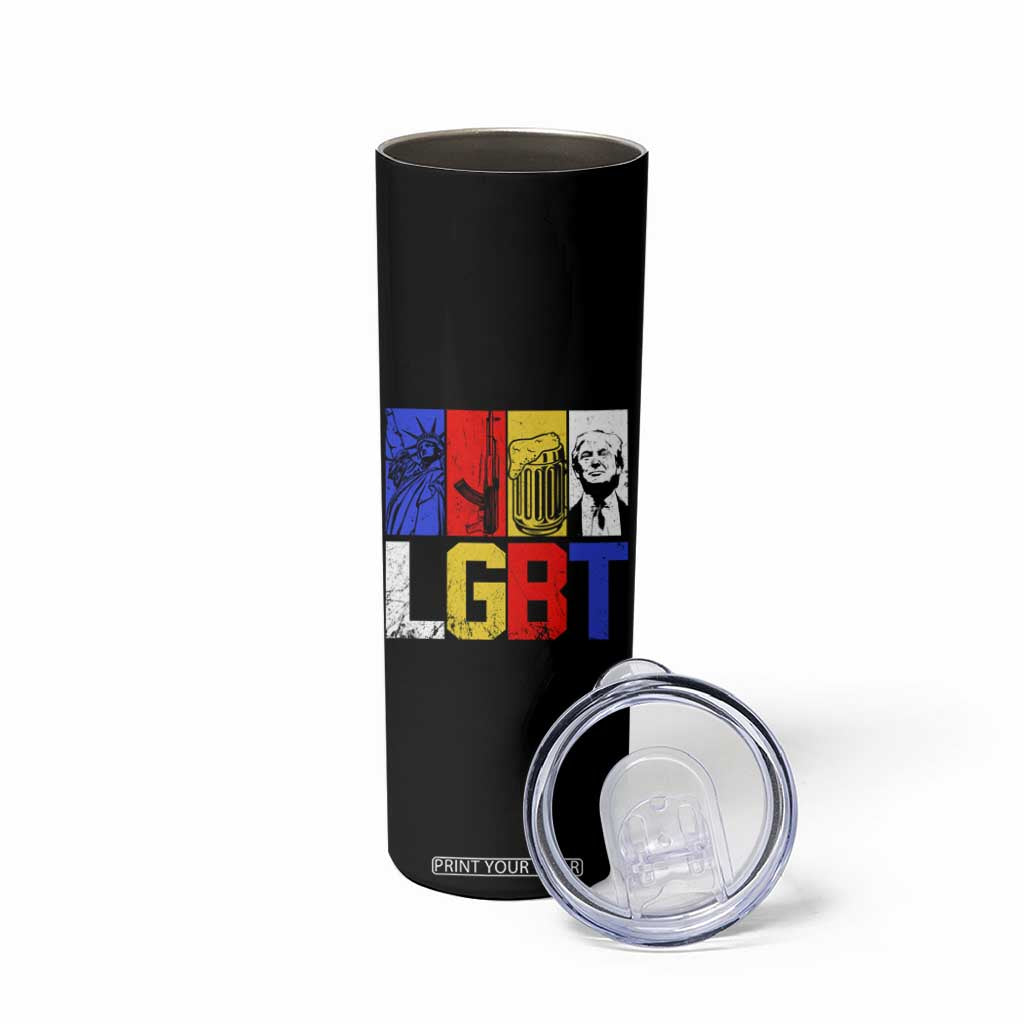 Funny Trump Supporter Skinny Tumbler Liberty Guns Beer Trump TS09 Print Your Wear