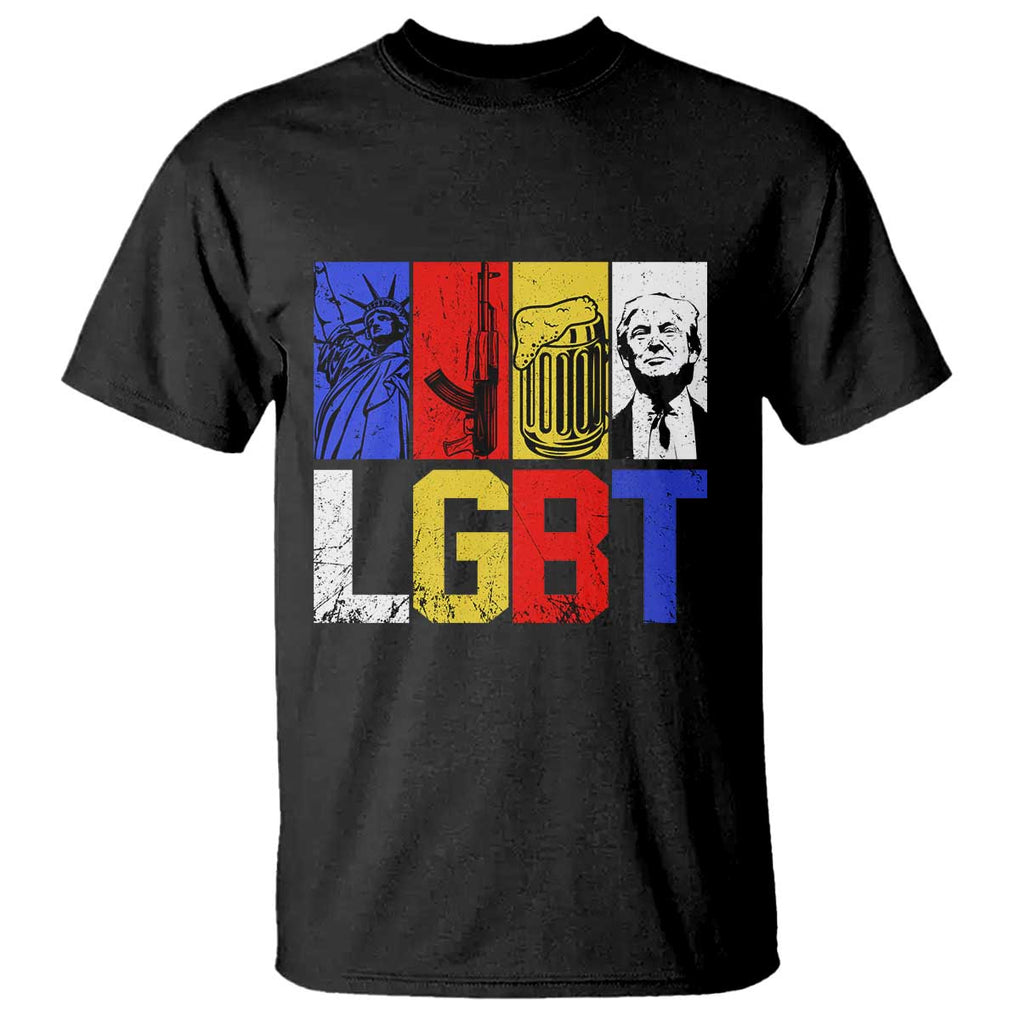 Funny Trump Supporter T Shirt Liberty Guns Beer Trump TS09 Black Print Your Wear