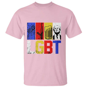 Funny Trump Supporter T Shirt Liberty Guns Beer Trump TS09 Light Pink Print Your Wear