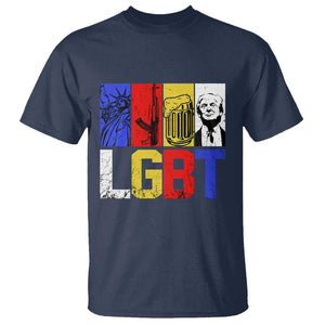 Funny Trump Supporter T Shirt Liberty Guns Beer Trump TS09 Navy Print Your Wear