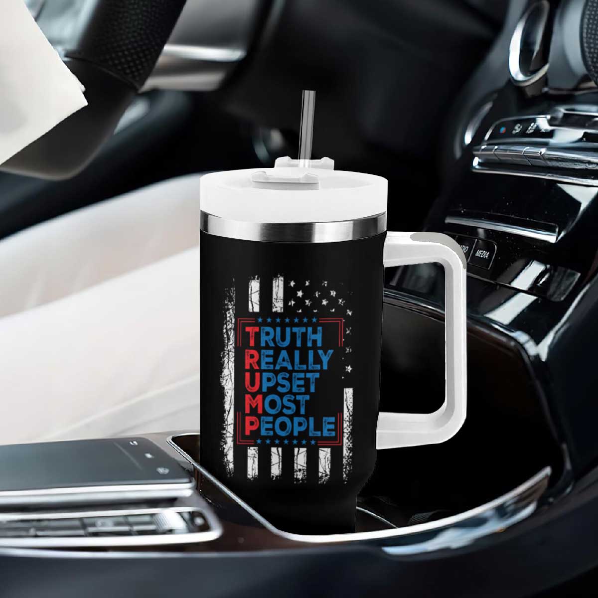 Trump Supporter Tumbler With Handle Truth Really Upsets Most People TS09 Print Your Wear