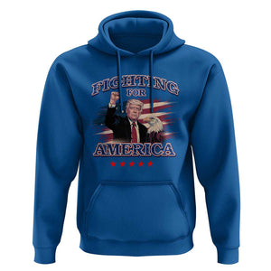 Trump Raised Fist Hoodie Fighting For America Eagle TS09 Royal Blue Print Your Wear