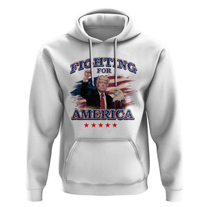 Trump Raised Fist Hoodie Fighting For America Eagle TS09 White Print Your Wear