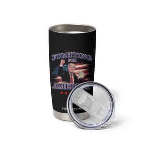 Trump Raised Fist Tumbler Cup Fighting For America Eagle TS09 Print Your Wear
