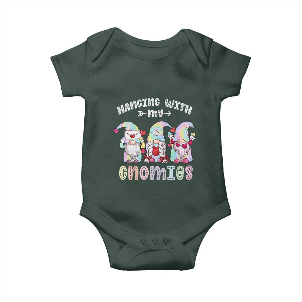 Happy Valentine's Day Hanging With Gnomies Tie Dye Baby Onesie TS09 Print Your Wear