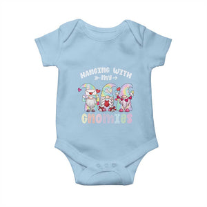 Happy Valentine's Day Hanging With Gnomies Tie Dye Baby Onesie TS09 Light Blue Print Your Wear
