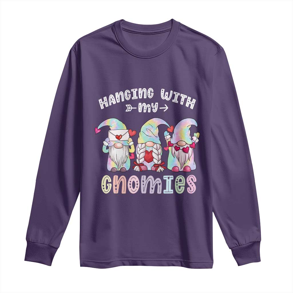 Happy Valentine's Day Hanging With Gnomies Tie Dye Long Sleeve Shirt TS09 Purple Print Your Wear