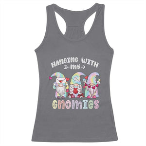 Happy Valentine's Day Hanging With Gnomies Tie Dye Racerback Tank Top TS09 Charcoal Print Your Wear
