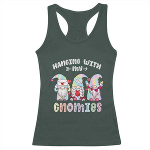 Happy Valentine's Day Hanging With Gnomies Tie Dye Racerback Tank Top TS09 Dark Forest Green Print Your Wear