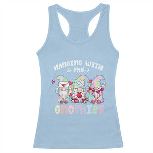 Happy Valentine's Day Hanging With Gnomies Tie Dye Racerback Tank Top TS09 Light Blue Print Your Wear