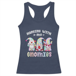 Happy Valentine's Day Hanging With Gnomies Tie Dye Racerback Tank Top TS09 Navy Print Your Wear