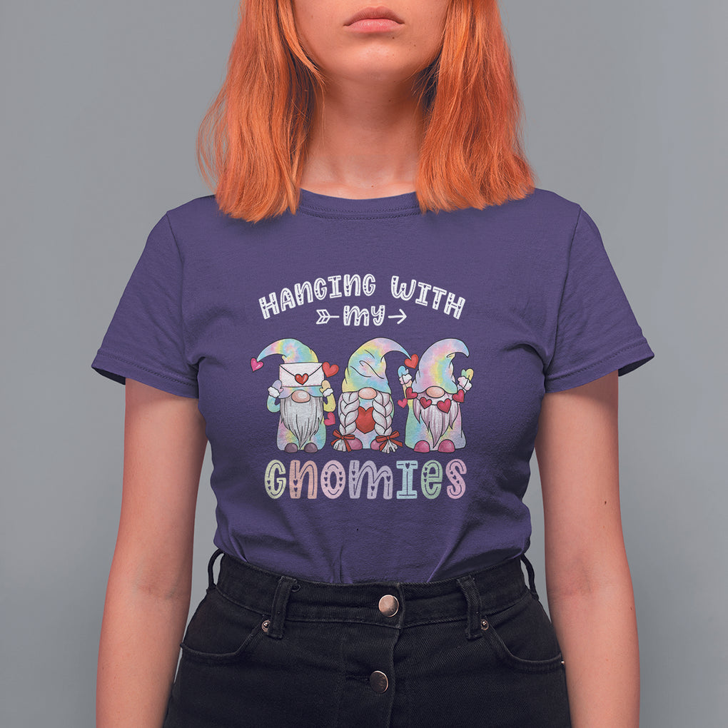 Happy Valentine's Day Hanging With Gnomies Tie Dye Gnomes T Shirt For Women TS09 Purple Printyourwear