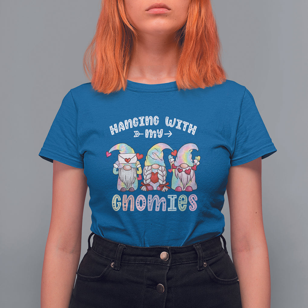 Happy Valentine's Day Hanging With Gnomies T Shirt For Women Tie Dye TS09 Royal Blue Printyourwear