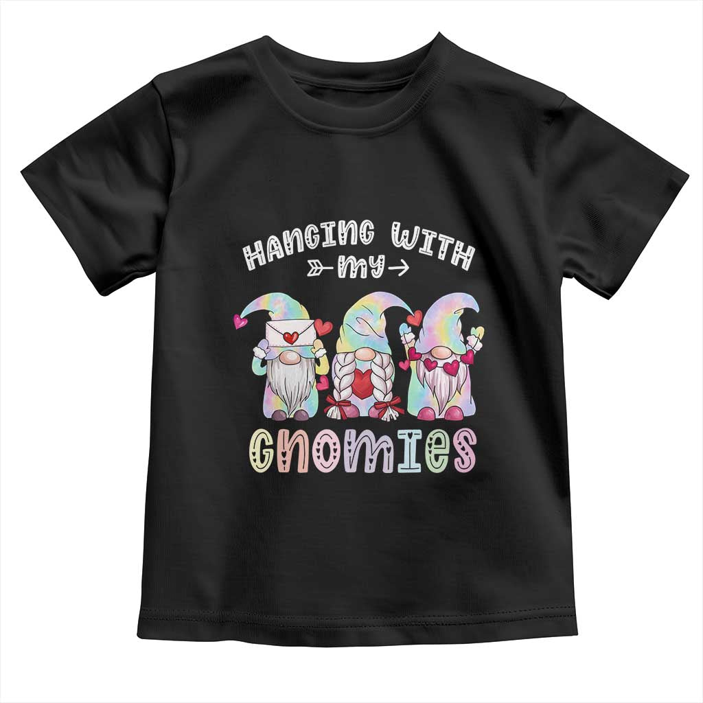 Happy Valentine's Day Hanging With Gnomies Tie Dye Toddler T Shirt TS09 Black Print Your Wear