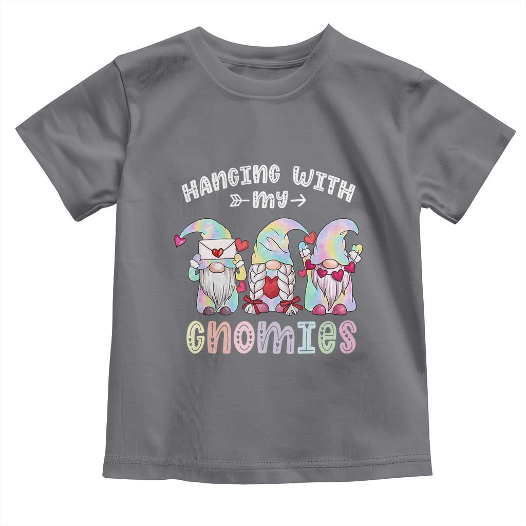 Happy Valentine's Day Hanging With Gnomies Tie Dye Toddler T Shirt TS09 Charcoal Print Your Wear