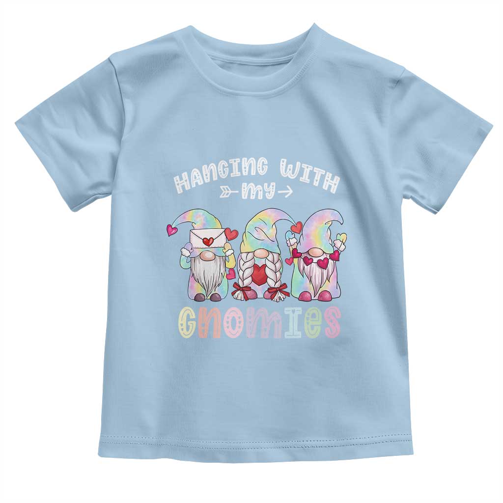 Happy Valentine's Day Hanging With Gnomies Tie Dye Toddler T Shirt TS09 Light Blue Print Your Wear