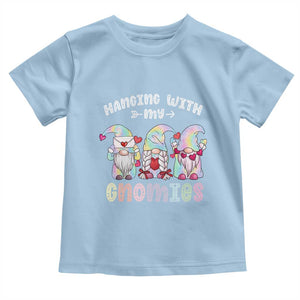 Happy Valentine's Day Hanging With Gnomies Tie Dye Toddler T Shirt TS09 Light Blue Print Your Wear