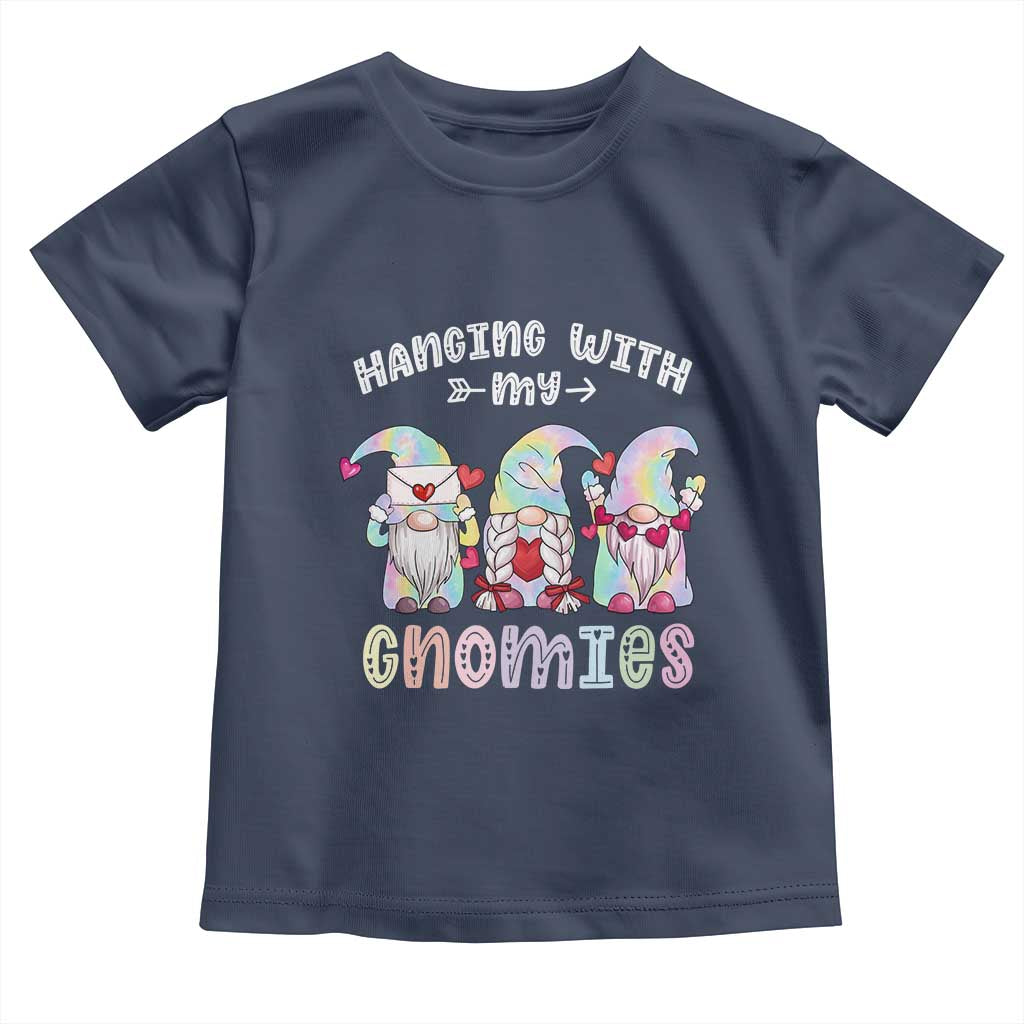 Happy Valentine's Day Hanging With Gnomies Tie Dye Toddler T Shirt TS09 Navy Print Your Wear