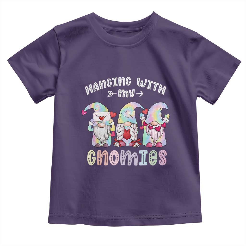 Happy Valentine's Day Hanging With Gnomies Tie Dye Toddler T Shirt TS09 Purple Print Your Wear