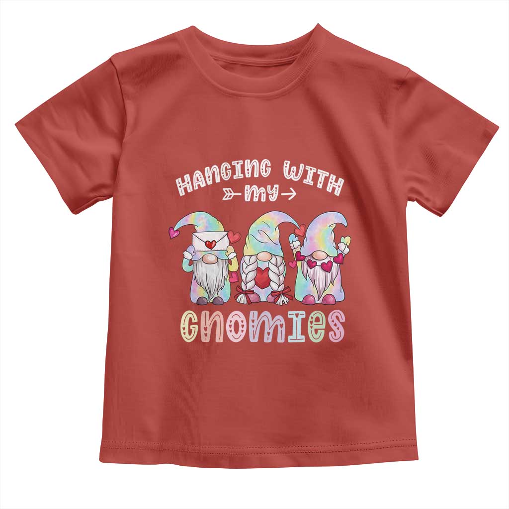 Happy Valentine's Day Hanging With Gnomies Tie Dye Toddler T Shirt TS09 Red Print Your Wear