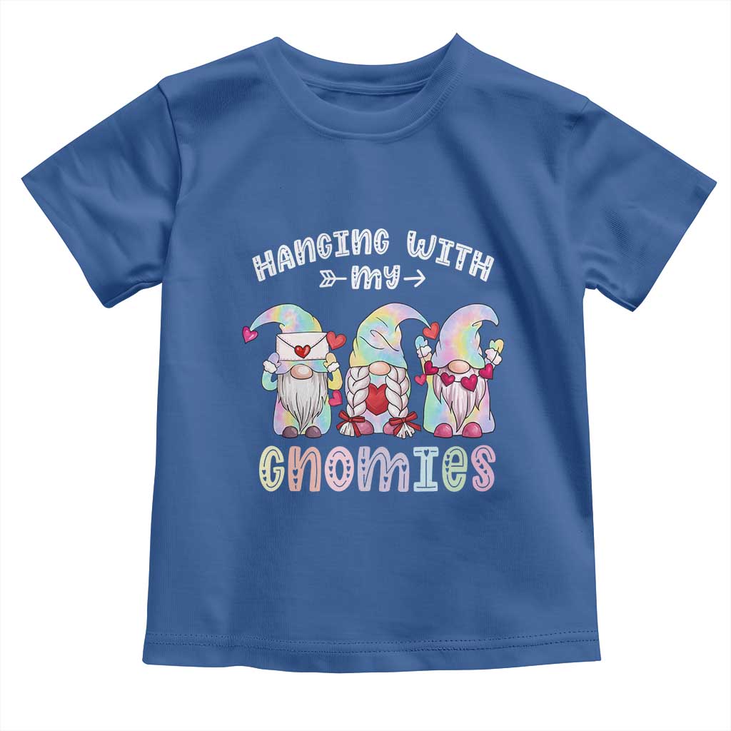 Happy Valentine's Day Hanging With Gnomies Tie Dye Toddler T Shirt TS09 Royal Blue Print Your Wear