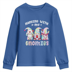Happy Valentine's Day Hanging With Gnomies Tie Dye Youth Sweatshirt TS09 Royal Blue Print Your Wear