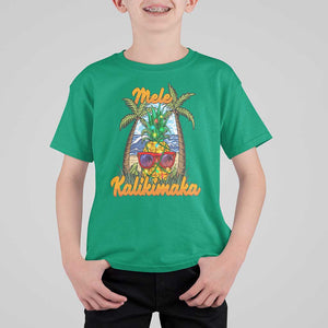 Mele Kalikimaka Christmas In Hawaii Xmas Light Pineapple T Shirt For Kid TS09 Irish Green Printyourwear