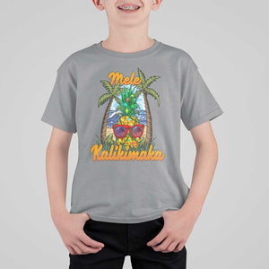Mele Kalikimaka Christmas In Hawaii Xmas Light Pineapple T Shirt For Kid TS09 Sport Gray Printyourwear