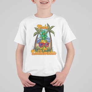 Mele Kalikimaka Christmas In Hawaii Xmas Light Pineapple T Shirt For Kid TS09 White Printyourwear