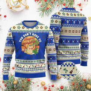 Xmas In Hawaii Ugly Christmas Sweater Hawaiian Snowman You Don't Have To Shovel Sunshine TS09 Blue Print Your Wear
