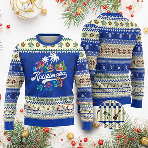 Mele Kalikimaka Tie Dye Xmas Turtle Ugly Christmas Sweater TS09 Blue Print Your Wear