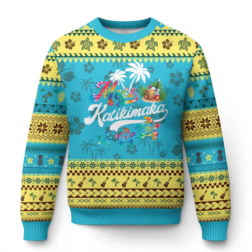 Mele Kalikimaka Tie Dye Xmas Turtle Ugly Christmas Sweater TS09 Hawaii Print Your Wear