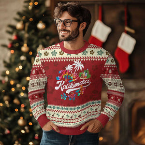 Mele Kalikimaka Tie Dye Xmas Turtle Ugly Christmas Sweater TS09 Hibiscus Print Your Wear