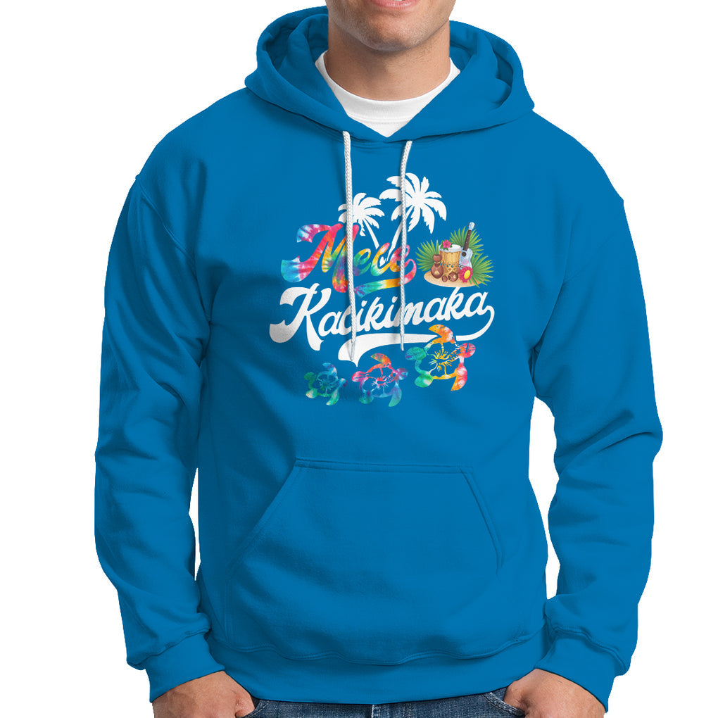 Mele Kalikimaka Tie Dye Christmas Turtle Hoodie TS09 Sapphire Printyourwear