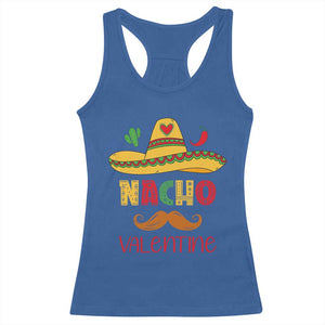 Valentine's Day Racerback Tank Top Funny Nacho Love Mexican Sombraro TS09 Royal Blue Print Your Wear
