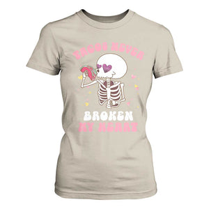 Anti Valentine's Day T Shirt For Women Tacos Never Broke My Heart Skeleton Cinco De Mayo Party TS09 Sand Print Your Wear