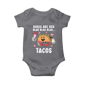 Valentine's Day Baby Onesie Roses Are Red Blah Tacos Funny Food Lover TS09 Charcoal Print Your Wear
