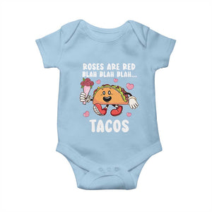 Valentine's Day Baby Onesie Roses Are Red Blah Tacos Funny Food Lover TS09 Light Blue Print Your Wear