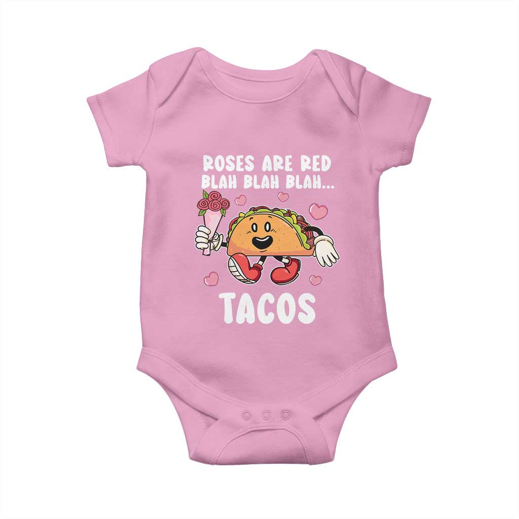 Valentine's Day Baby Onesie Roses Are Red Blah Tacos Funny Food Lover TS09 Light Pink Print Your Wear