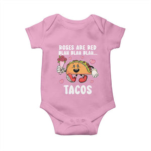 Valentine's Day Baby Onesie Roses Are Red Blah Tacos Funny Food Lover TS09 Light Pink Print Your Wear