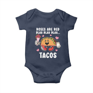 Valentine's Day Baby Onesie Roses Are Red Blah Tacos Funny Food Lover TS09 Navy Print Your Wear