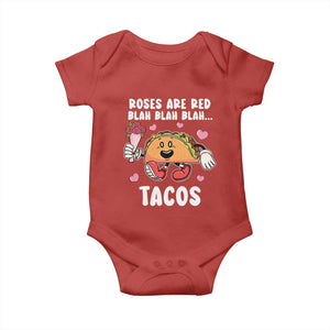 Valentine's Day Baby Onesie Roses Are Red Blah Tacos Funny Food Lover TS09 Red Print Your Wear