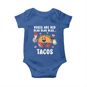 Valentine's Day Baby Onesie Roses Are Red Blah Tacos Funny Food Lover TS09 Royal Blue Print Your Wear